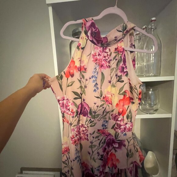Eliza J Womens Dress Floral Halter Maxi Ruffle Size 16 - Picture 5 of 9
